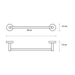 Πετσετοκρεμάστρα Μονή Cromo 60cm Uno 1260 Karag
