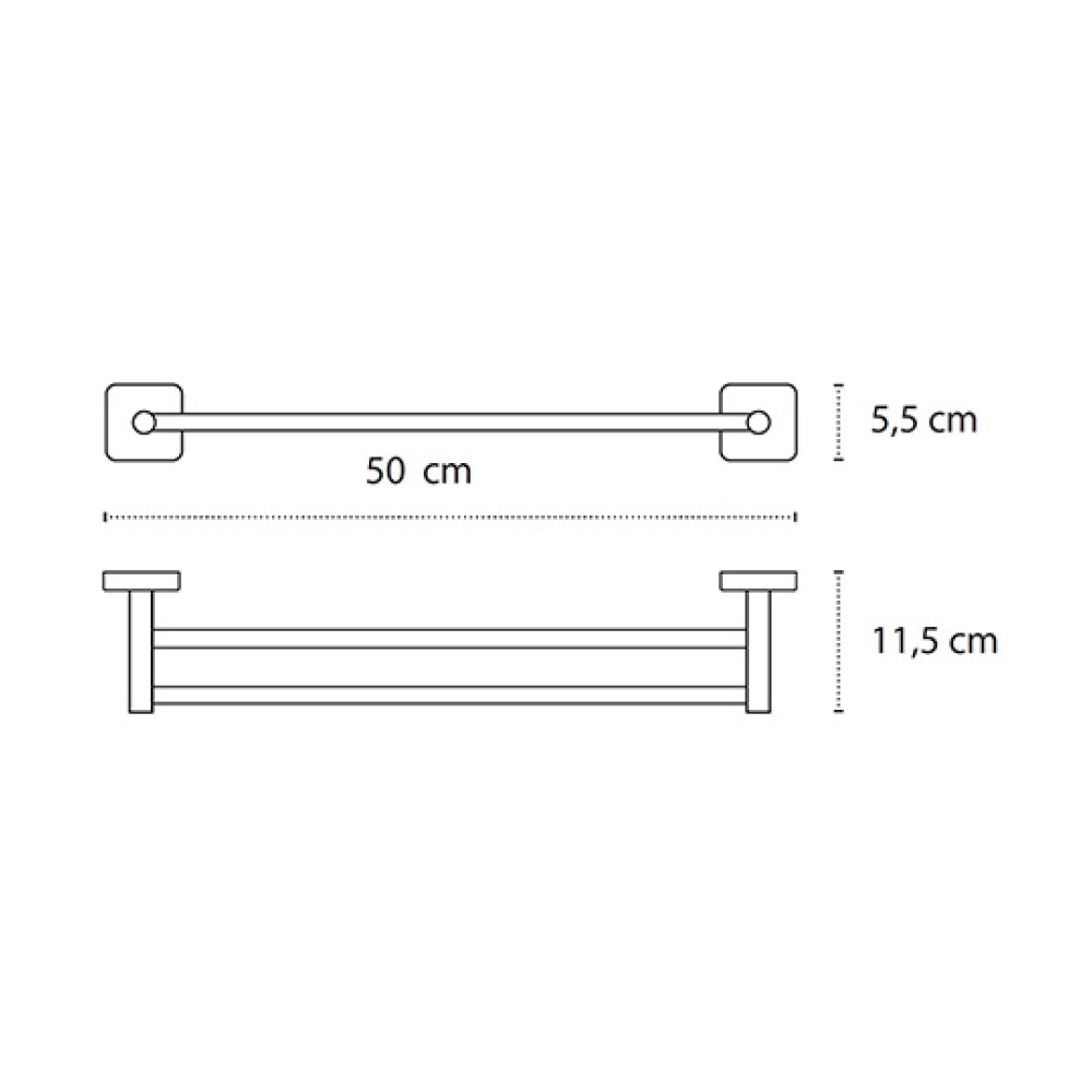 Πετσετοκρεμάστρα Διπλή Cromo Quattro 4252 50cm Karag