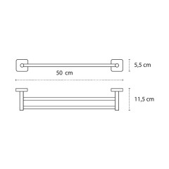 Πετσετοκρεμάστρα Διπλή Cromo Quattro 4252 50cm Karag