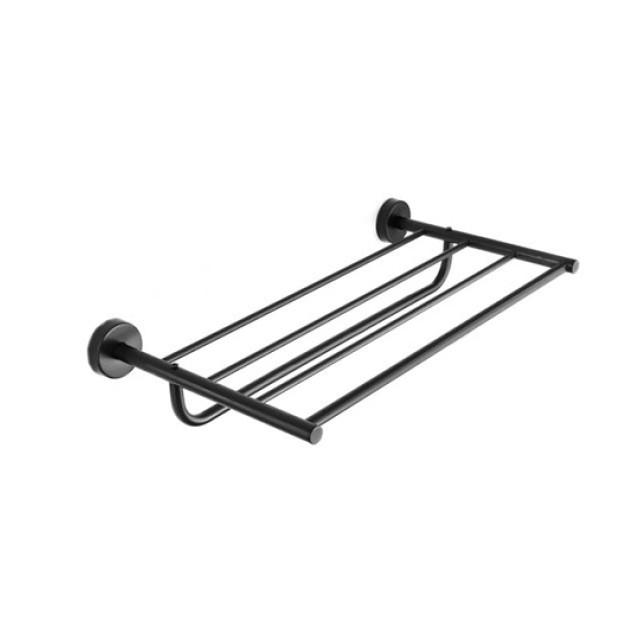 Πετσετοκρεμάστρα με Ραφιέρα Nero Opaco 60cm Uno 962655 Karag