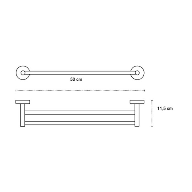 Πετσετοκρεμάστρα Διπλή Nero Opaco 50cm Uno 125255 Karag