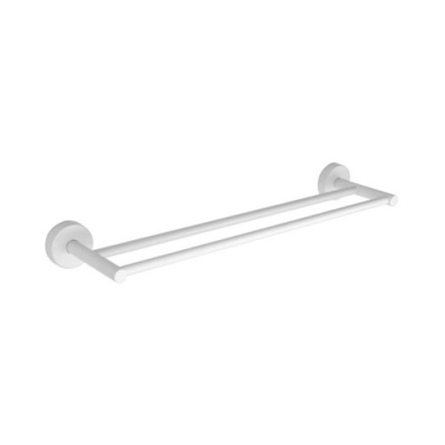Πετσετοκρεμάστρα Διπλή 50cm Bianco Opaco Uno 125266 Karag