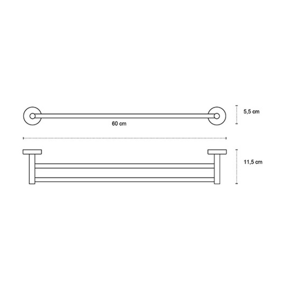 Πετσετοκρεμάστρα Διπλή Satine 60cm Uno 126299 Karag