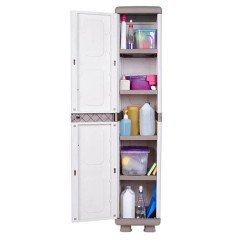 Πλαστική ντουλάπα ΗΛΕΚΤΡΑ  Δίφυλλη Μπεζ & Ζαχαρί 1.77m