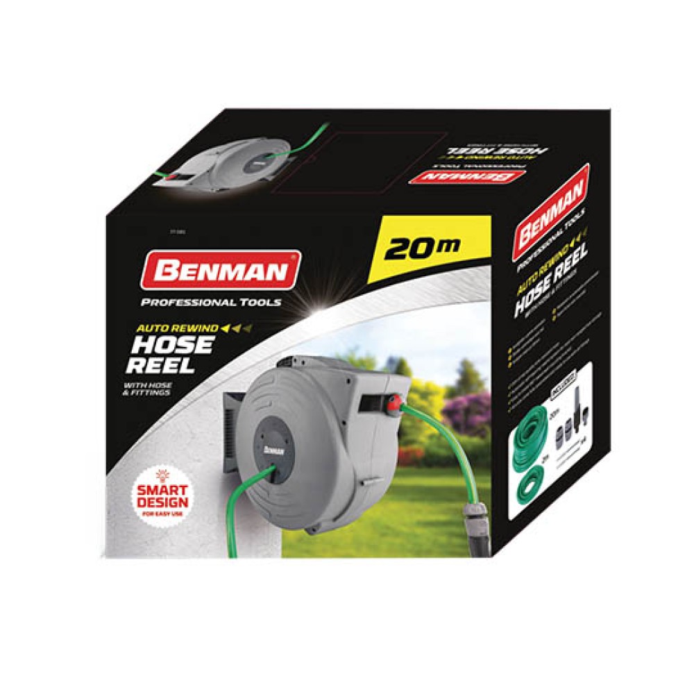 Auto Rewind Reel with Hose 20m Benman
