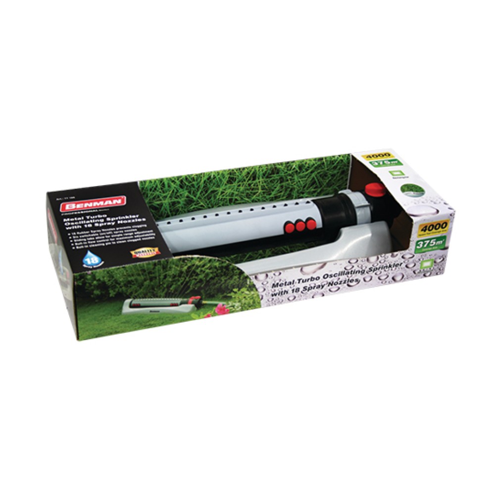 Metal Oscillating Sprinkler with 18 Spray Nozzles Benman