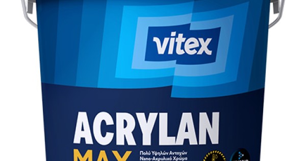 Vitex Acrylan Max Τσιμεντόχρωμα Λευκό 10L