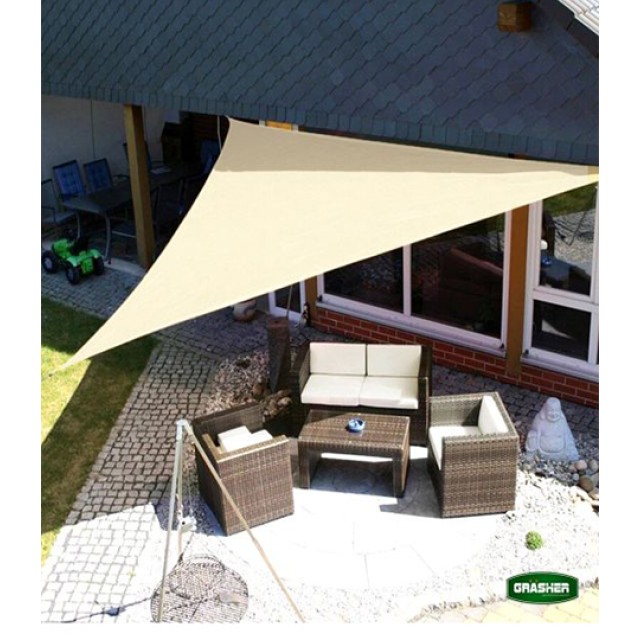 Πανί Σκίασης Τρίγωνο Εκρού 3.6x3.6x3.6m Grasher