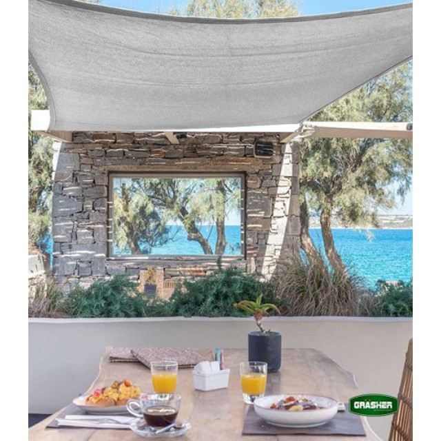 Πανί Σκίασης Τετράγωνο Γκρι 3.6x3.6m Grasher
