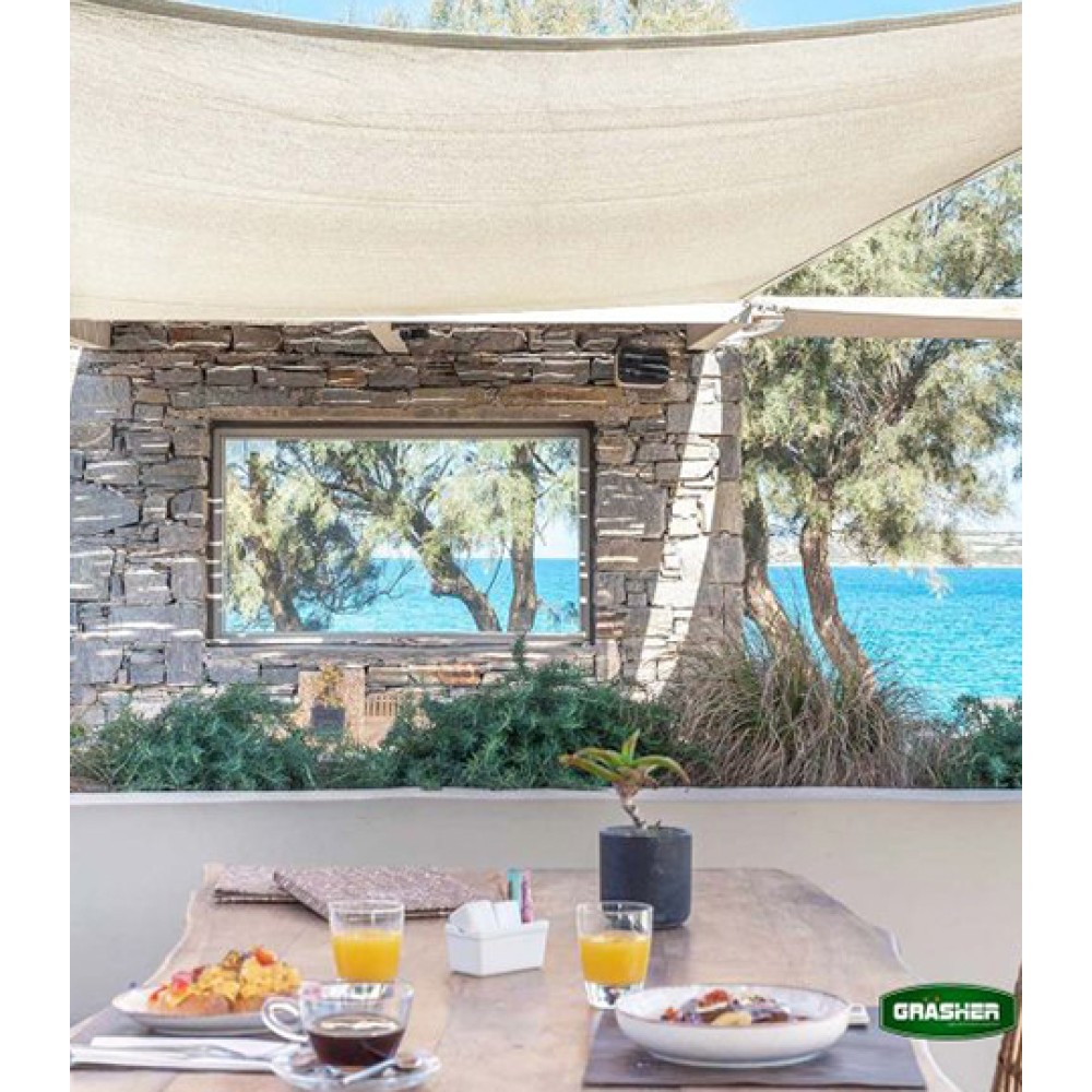 Rectangular Sun Shade Sail Off White 4x6m Grasher