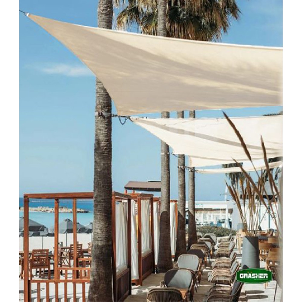 Rectangular Sun Shade Sail Off White 4x6m Grasher