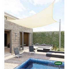 Rectangular Sun Shade Sail Off White 4x6m Grasher