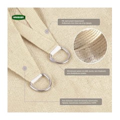 Rectangular Sun Shade Sail Off White 4x6m Grasher