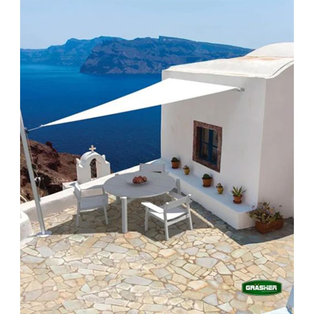 Πανί Σκίασης Τρίγωνο Λευκό 3.6x3.6x3.6m Grasher Πανί Σκίασης Τρίγωνο Λευκό 3.6x3.6x3.6m Grasher