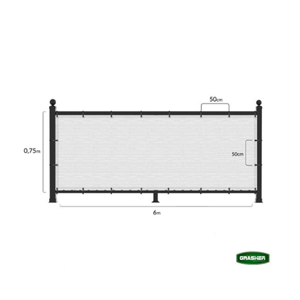 Διαχωριστικό Σκίασης Λευκό 0.75x6m Grasher Διαχωριστικό Σκίασης Λευκό 0.75x6m Grasher