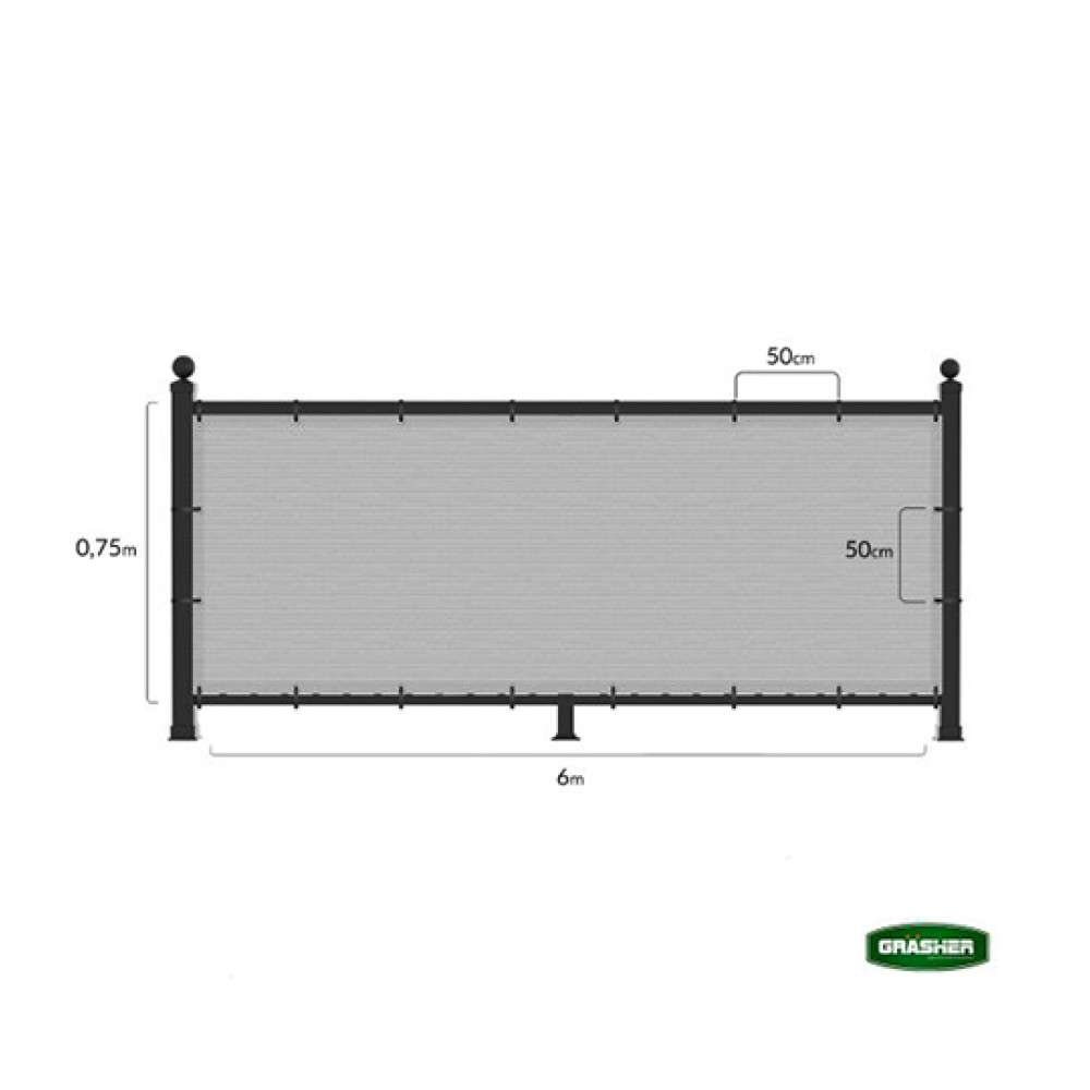 Διαχωριστικό Σκίασης Γκρι 0.75x6m Grasher Διαχωριστικό Σκίασης Γκρι 0.75x6m Grasher