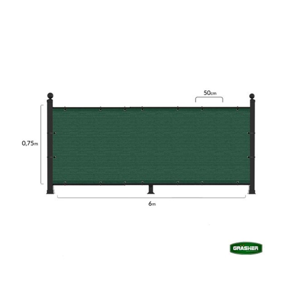 Διαχωριστικό Σκίασης Πράσινο 0.75x6m Grasher Διαχωριστικό Σκίασης Πράσινο 0.75x6m Grasher