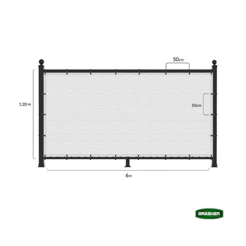 Διαχωριστικό Σκίασης Λευκό 1.20x6m Grasher Διαχωριστικό Σκίασης Λευκό 1.20x6m Grasher