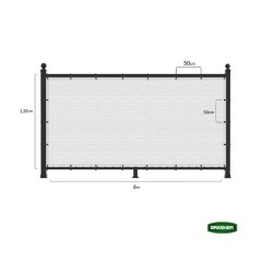 Διαχωριστικό Σκίασης Λευκό 1.20x6m Grasher Διαχωριστικό Σκίασης Λευκό 1.20x6m Grasher