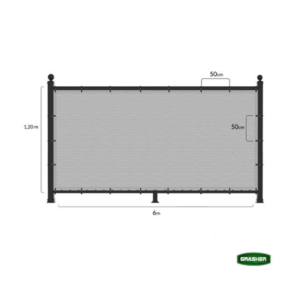 Διαχωριστικό Σκίασης Γκρι 1.20x6m Grasher Διαχωριστικό Σκίασης Γκρι 1.20x6m Grasher