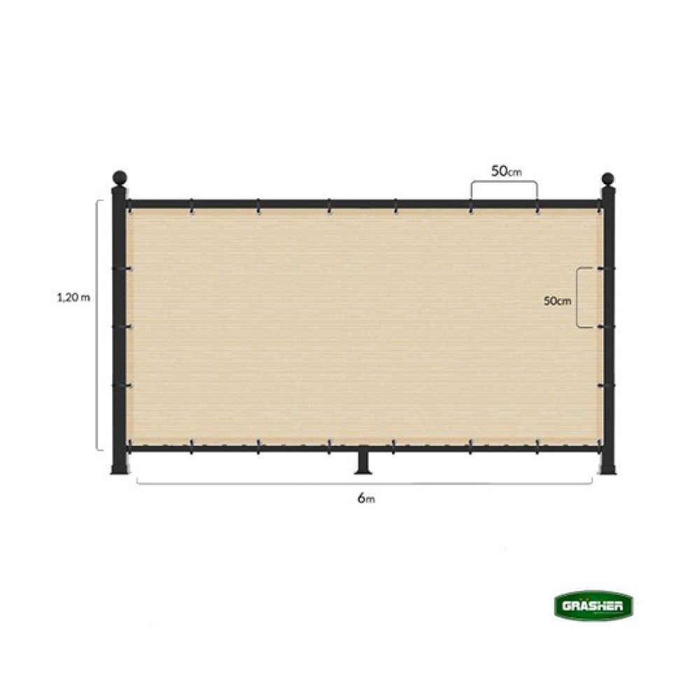 Διαχωριστικό Σκίασης Εκρού 1.20x6m Grasher Διαχωριστικό Σκίασης Εκρού 1.20x6m Grasher