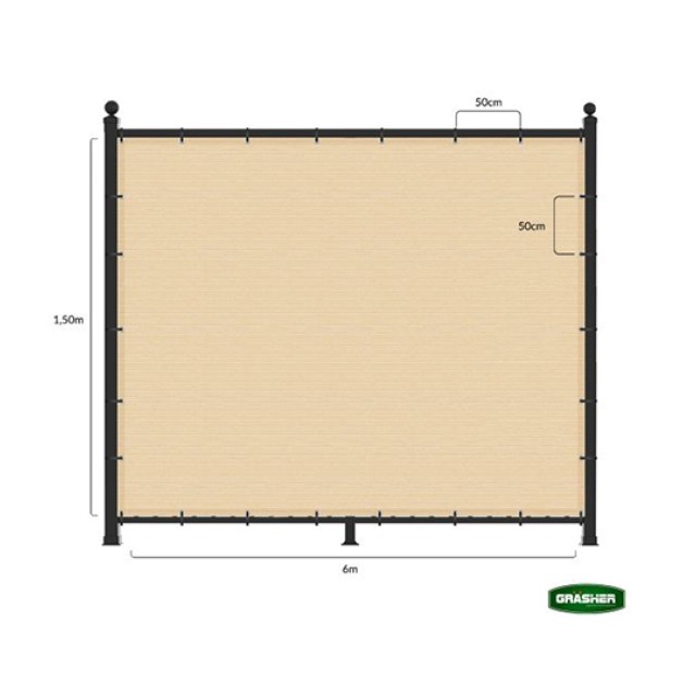 Διαχωριστικό Σκίασης Εκρού 1.50x6m Grasher