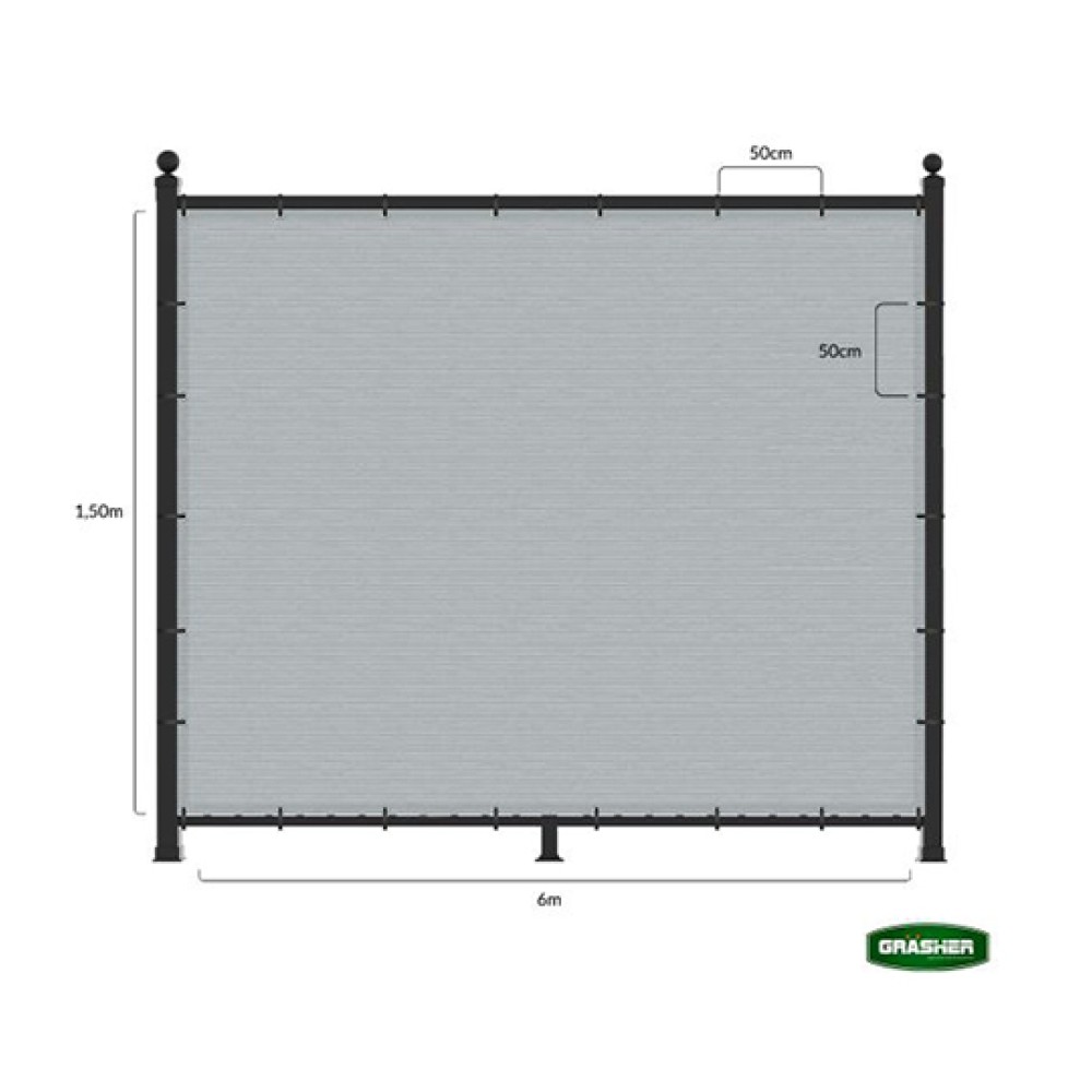 Διαχωριστικό Σκίασης Γκρι 1.50x6m Grasher Διαχωριστικό Σκίασης Γκρι 1.50x6m Grasher