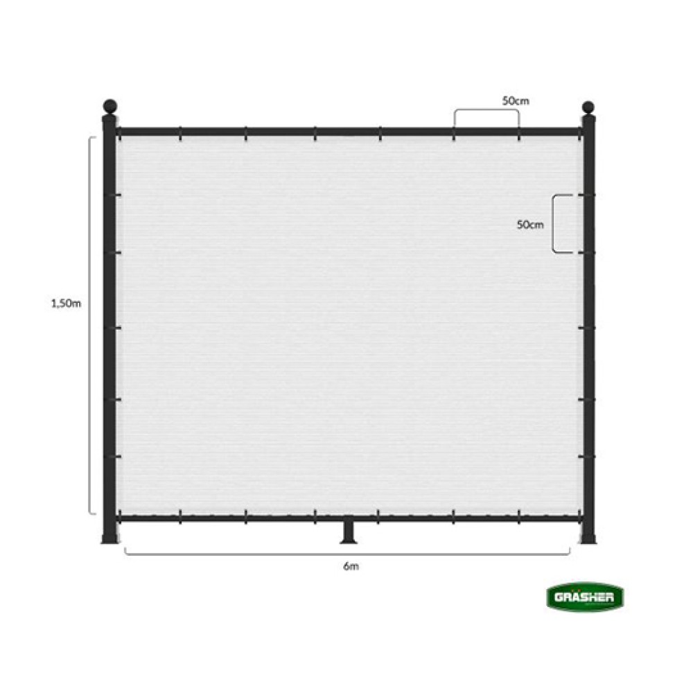 Διαχωριστικό Σκίασης Λευκό 1.50x6m Grasher