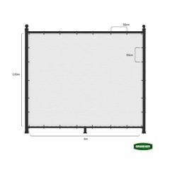 Διαχωριστικό Σκίασης Λευκό 1.50x6m Grasher