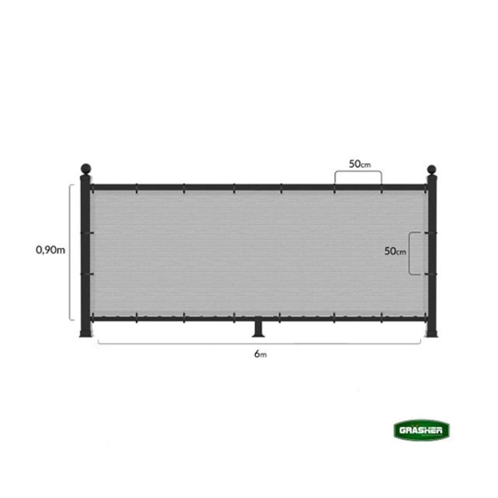 Διαχωριστικό Σκίασης Γκρι 0.90x6m Grasher Διαχωριστικό Σκίασης Γκρι 0.90x6m Grasher