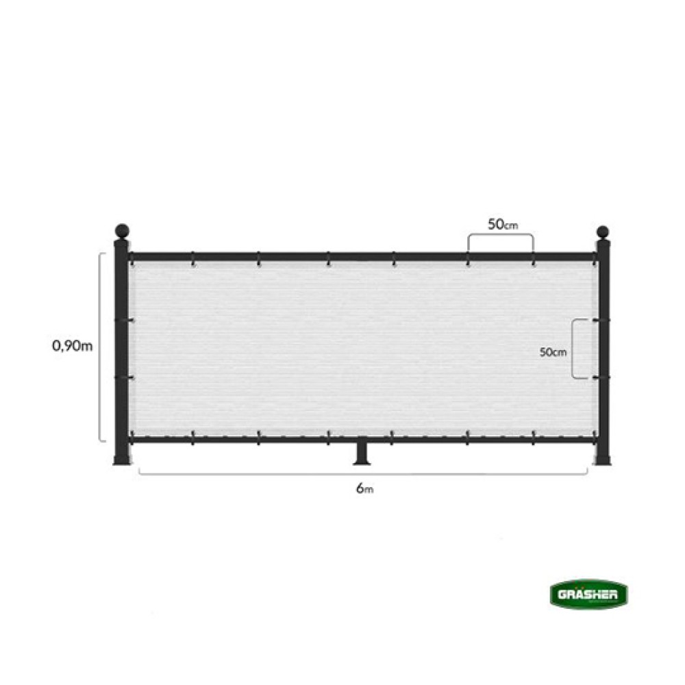 Διαχωριστικό Σκίασης Λευκό 0.90x6m Grasher Διαχωριστικό Σκίασης Λευκό 0.90x6m Grasher