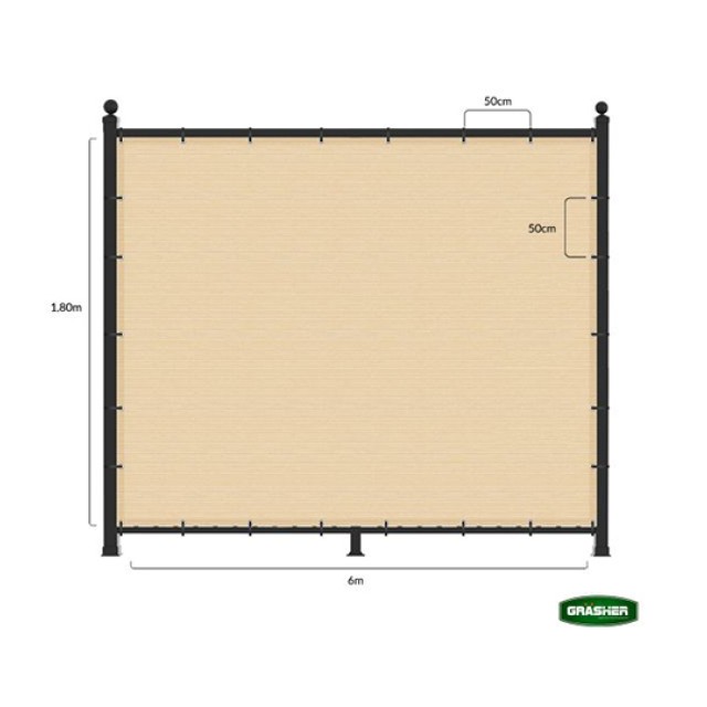 Διαχωριστικό Σκίασης Εκρού 1.80x6m Grasher