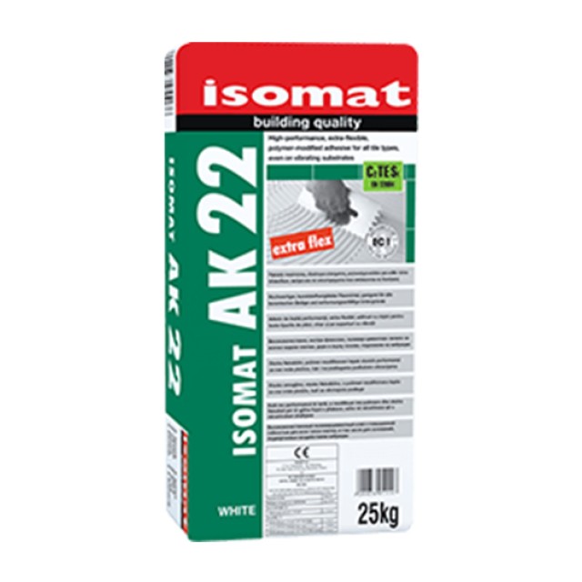 Κόλλα Πλακιδίων Λευκή AK-22 25kg Isomat