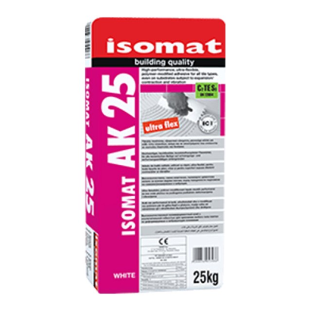 Κόλλα Πλακιδίων Λευκή AK-25 25kg Isomat