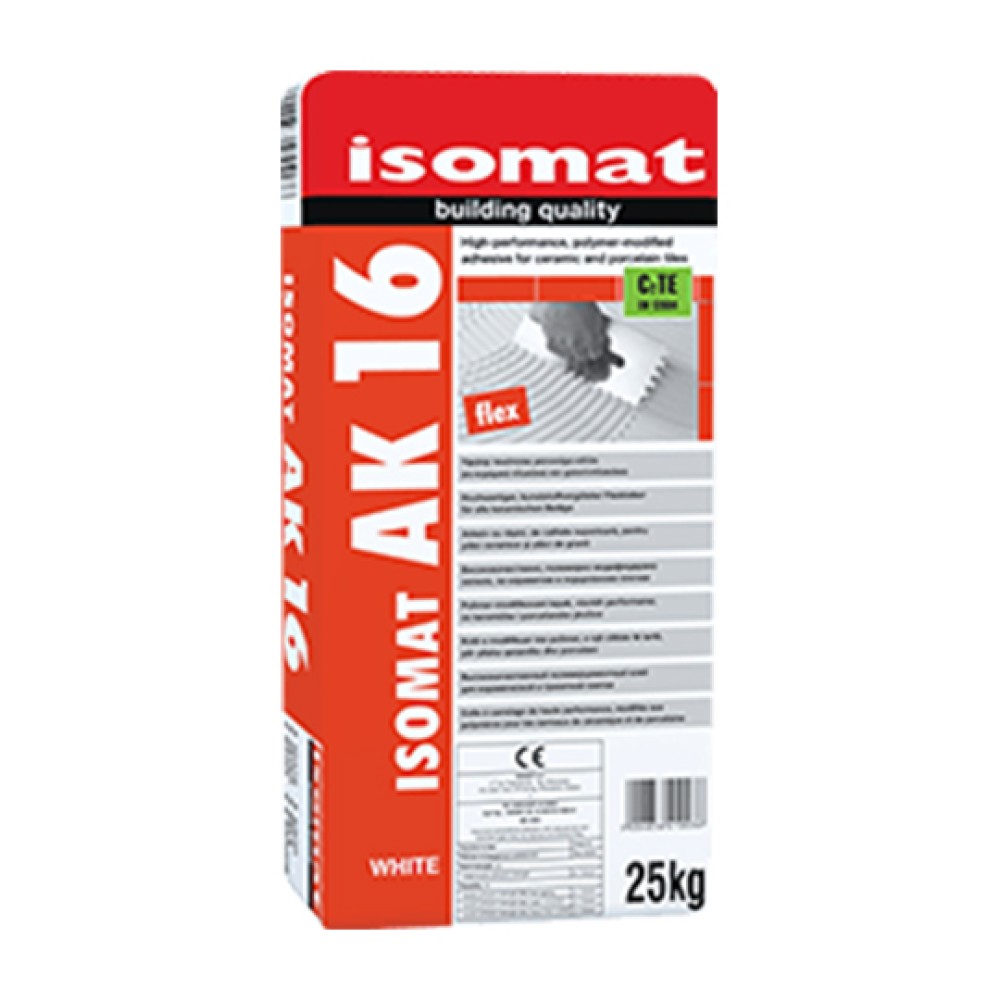 Κόλλα Πλακιδίων Λευκή AK-16 25kg Isomat