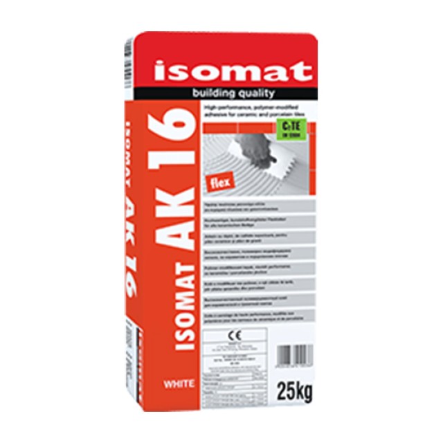 Κόλλα Πλακιδίων Λευκή AK-16 25kg Isomat