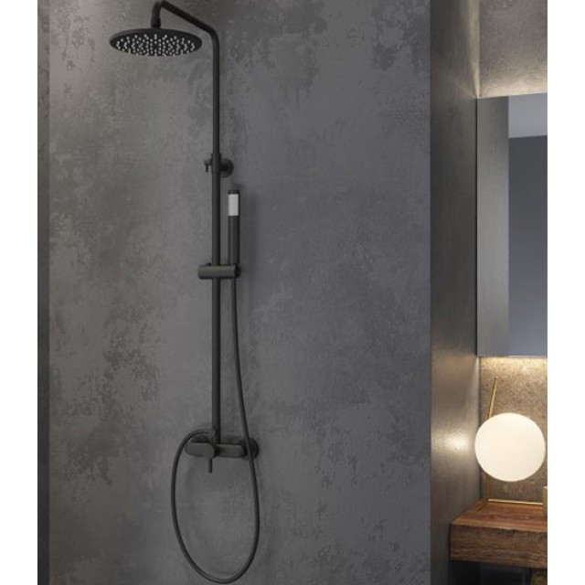 Στήλη Ντους Artemis Nero CF031M-N Black Matt με Μπαταρία, Κεφαλή, Τηλέφωνο και Σπιράλ Karag