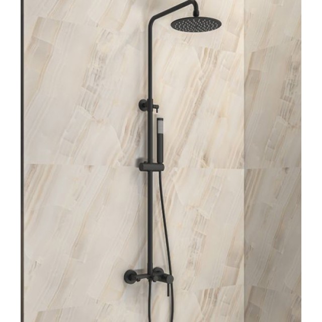 Στήλη Ντους Artemis Nero SO551B-N Black Matt με Μπαταρία και Ρουξούνι Karag
