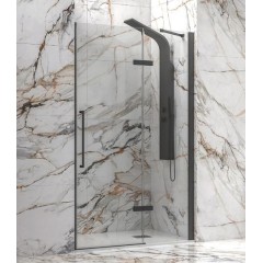 Καμπίνα Ντους Ανοιγόμενη Διάφανη Nero 80x200cm Tinos 400 Karag