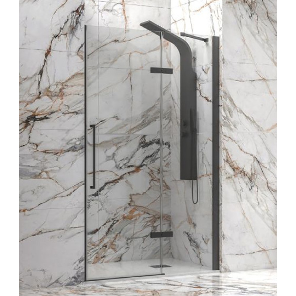Καμπίνα Ντους Ανοιγόμενη Διάφανη Nero 100x200cm Tinos 400 Karag