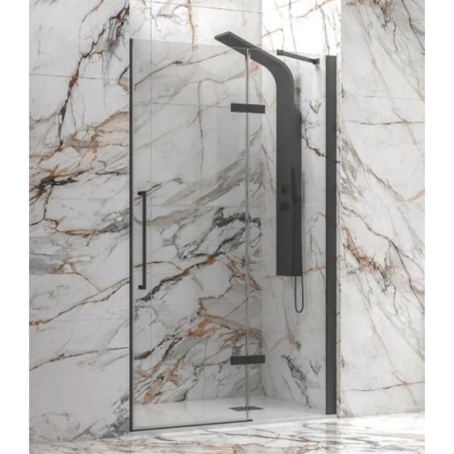 Καμπίνα Ντους Ανοιγόμενη Διάφανη Nero 100x200cm Tinos 400 Karag