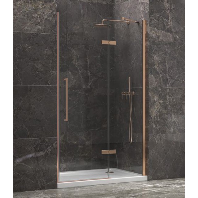 Καμπίνα Ντους Ανοιγόμενη Διάφανη Rose Gold 70x200cm Tinos 400 Karag