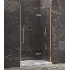 Καμπίνα Ντους Ανοιγόμενη Διάφανη Rose Gold 80x200cm Tinos 400 Karag