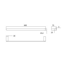 Πετσετοκρεμάστρα Μπάνιου Gun Metal Artemis A0350145 60cm Karag