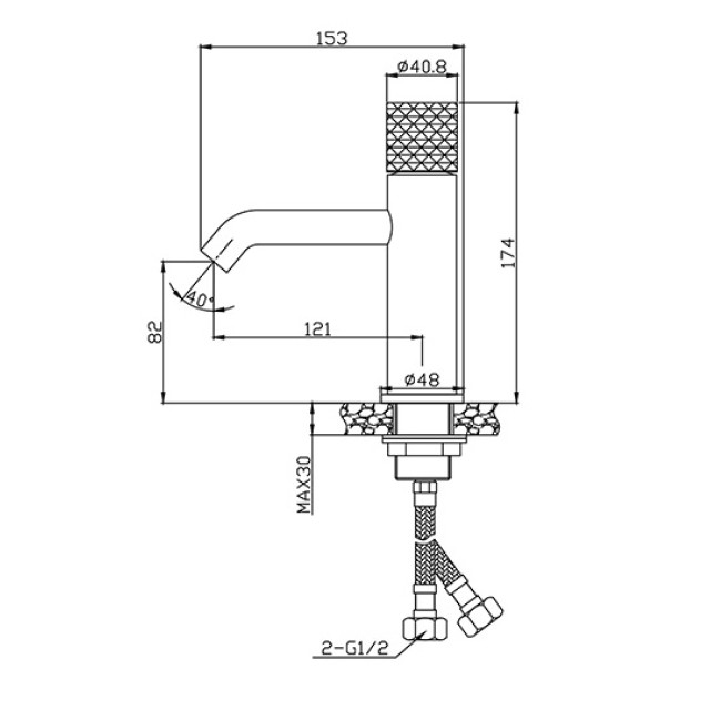 Μπαταρία Νιπτήρα Brass Pattern Joan Karag