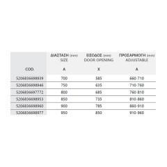 Καμπίνα Ντους Ανοιγόμενη Διάφανη Cromo 80x200cm S 28 Alto Porta Karag