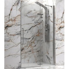 Καμπίνα Ντους Ανοιγόμενη Διάφανη Brushed Inox 80x200cm Tinos 400 Karag