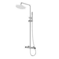 Στήλη Ντους Θερμοστατική Joan Marmo Nero 299P12-624A-MN Black Chrome με Κεφαλή, Τηλέφωνο και Σπιράλ Karag
