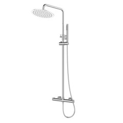 Στήλη Ντους Θερμοστατική Joan Marmo Bianco 299P12-624A-MB White Chrome με Κεφαλή, Τηλέφωνο και Σπιράλ Karag