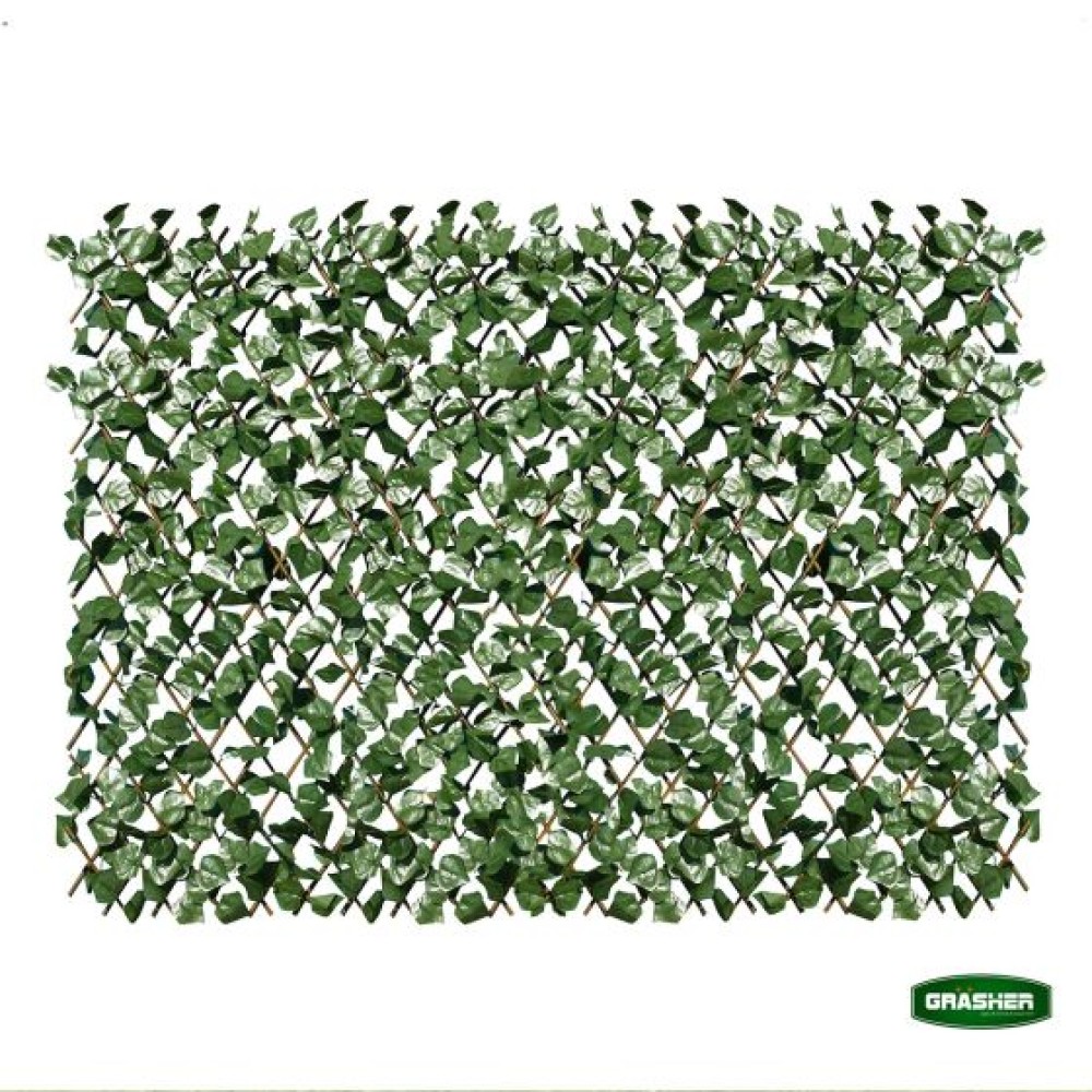 Φυλλωσιά Συνθετική με Πέργκολα Ξύλινη Πράσινο Σκούρο 1x2m Grasher